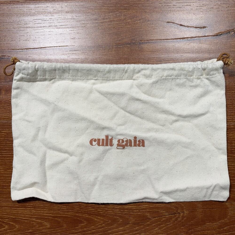 Cult Gaia Dust Bag 12.5"x8" Ivory Drawstring Organic Cotton Cover Protector Gift
